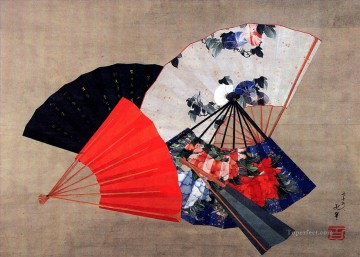  Hokusai Pintura al %C3%B3leo - cinco fans Katsushika Hokusai Ukiyoe